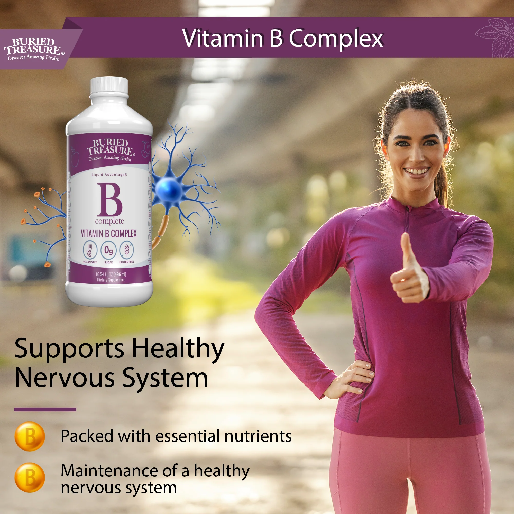 B Complex–Complete Daily B Vitamin Supplement, 16 fl oz - Image 5