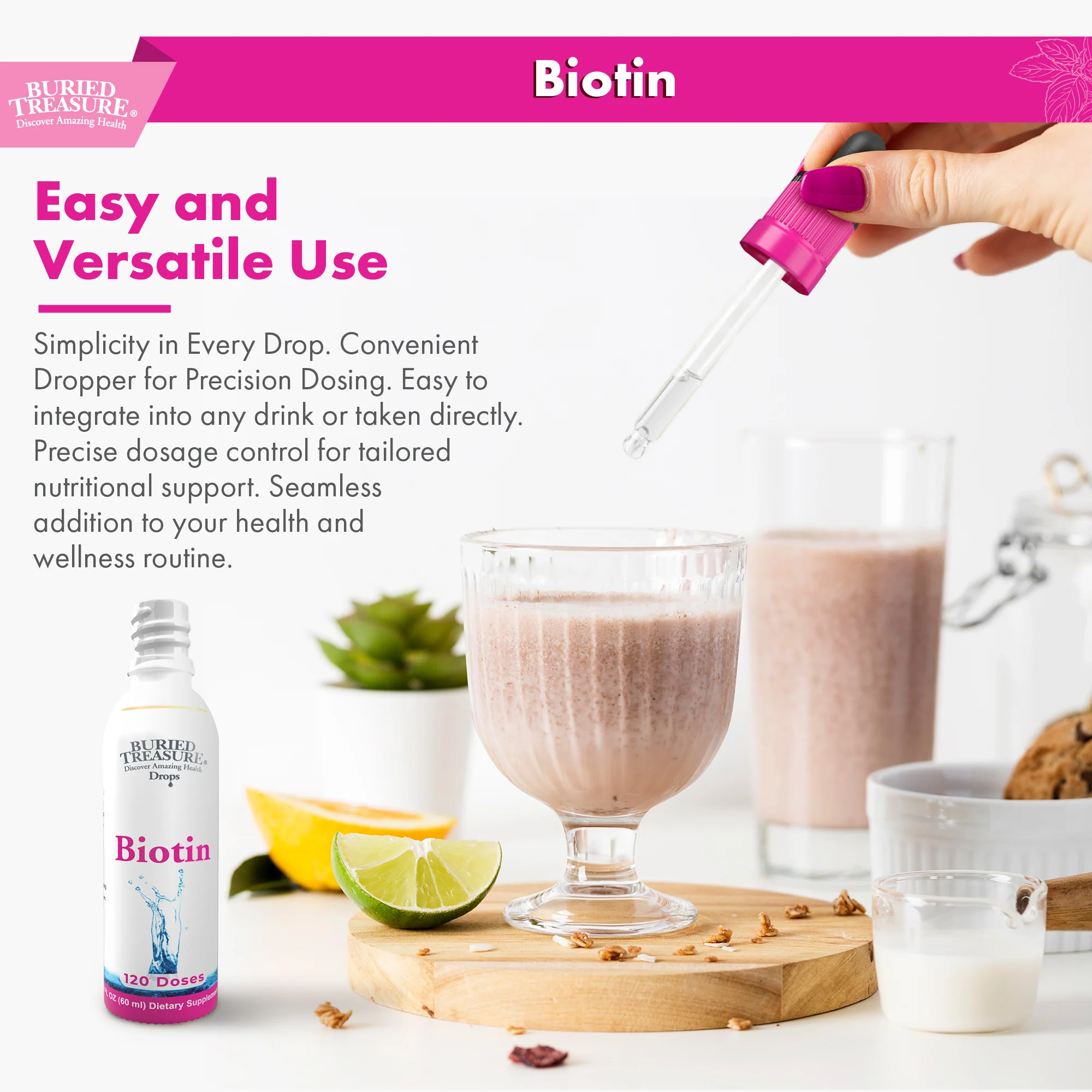 Biotin Drops – Liquid Supplement, 120 Servings, 2 oz - Image 6
