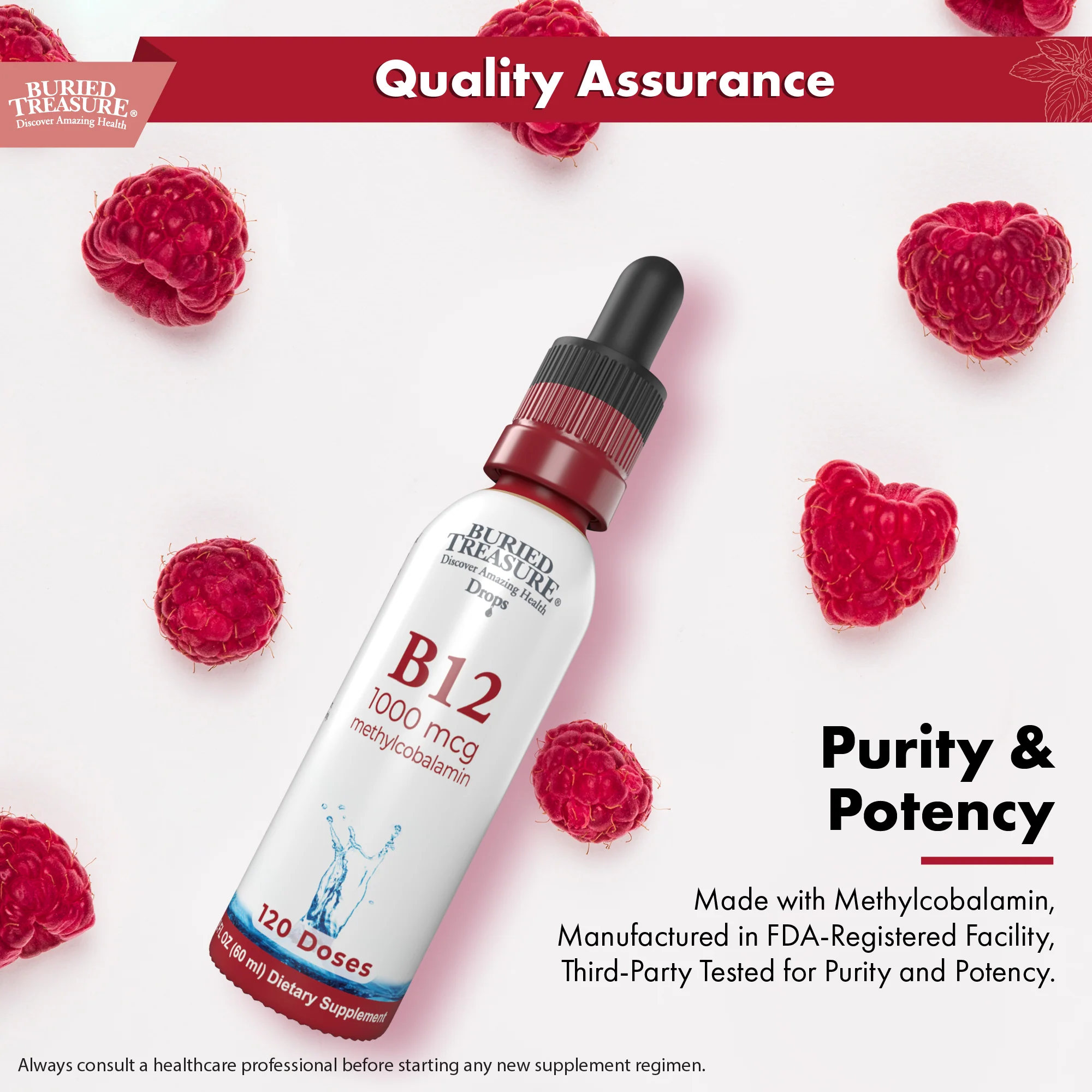 Buried Treasure Vitamin B12 Drops – Liquid Supplement with Vegetarian-Friendly Formula for Daily Nutrition and Wellness - Image 7