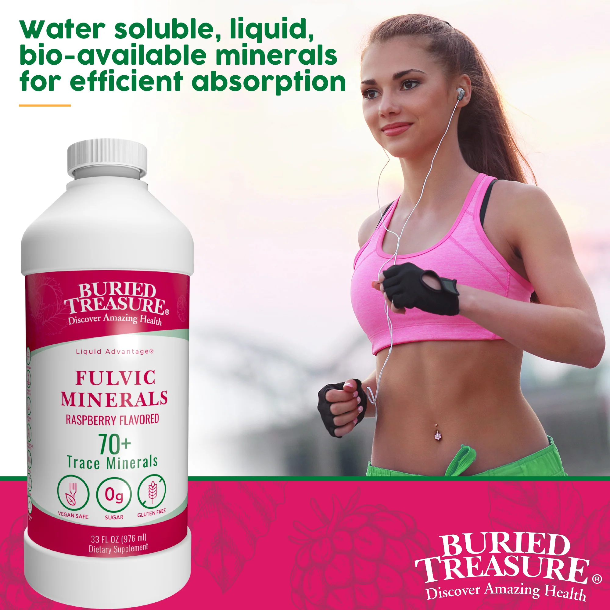 Fulvic Acid Minerals Complex –Natural Raspberry Flavor, 32 Servings - Image 4