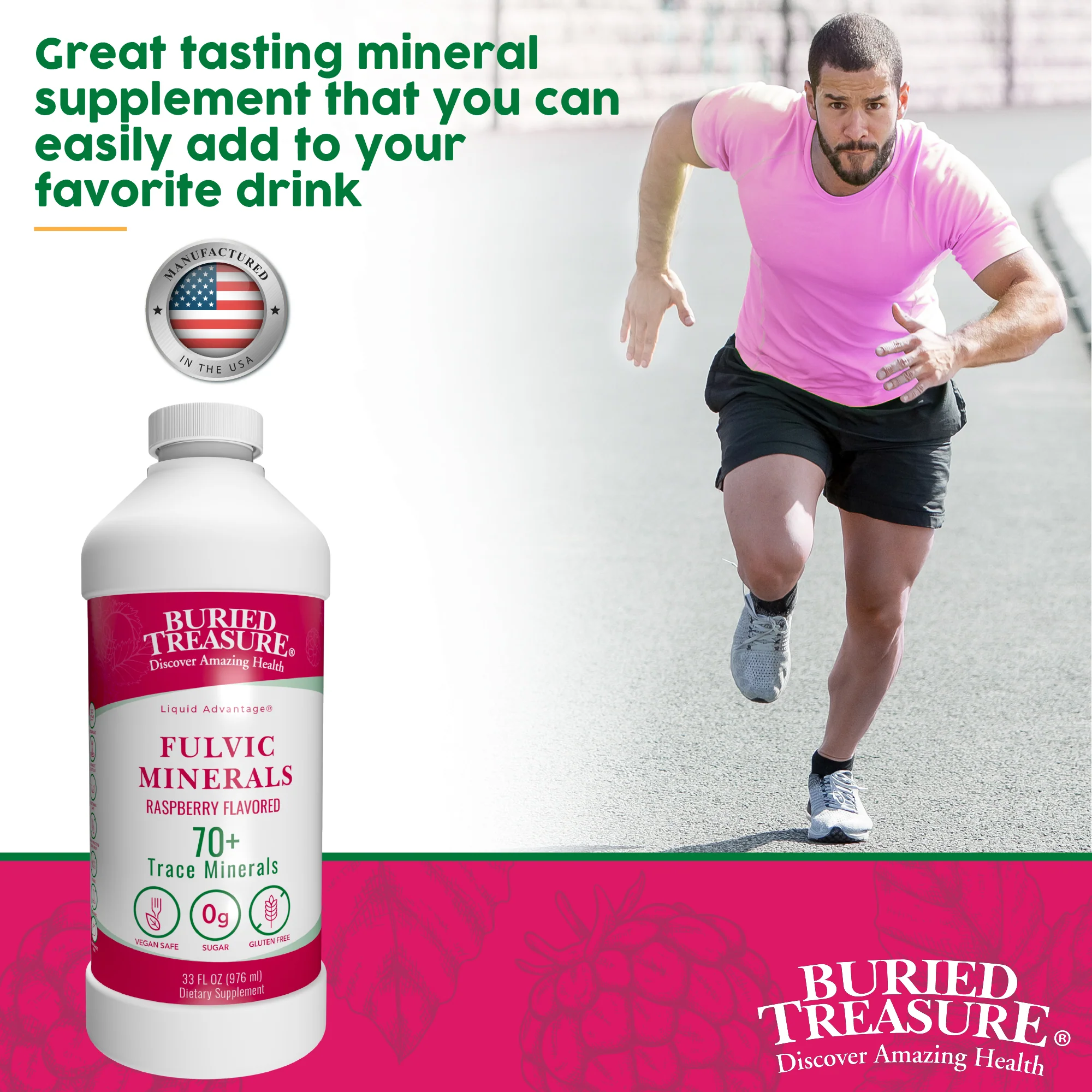 Fulvic Acid Minerals Complex –Natural Raspberry Flavor, 32 Servings - Image 5