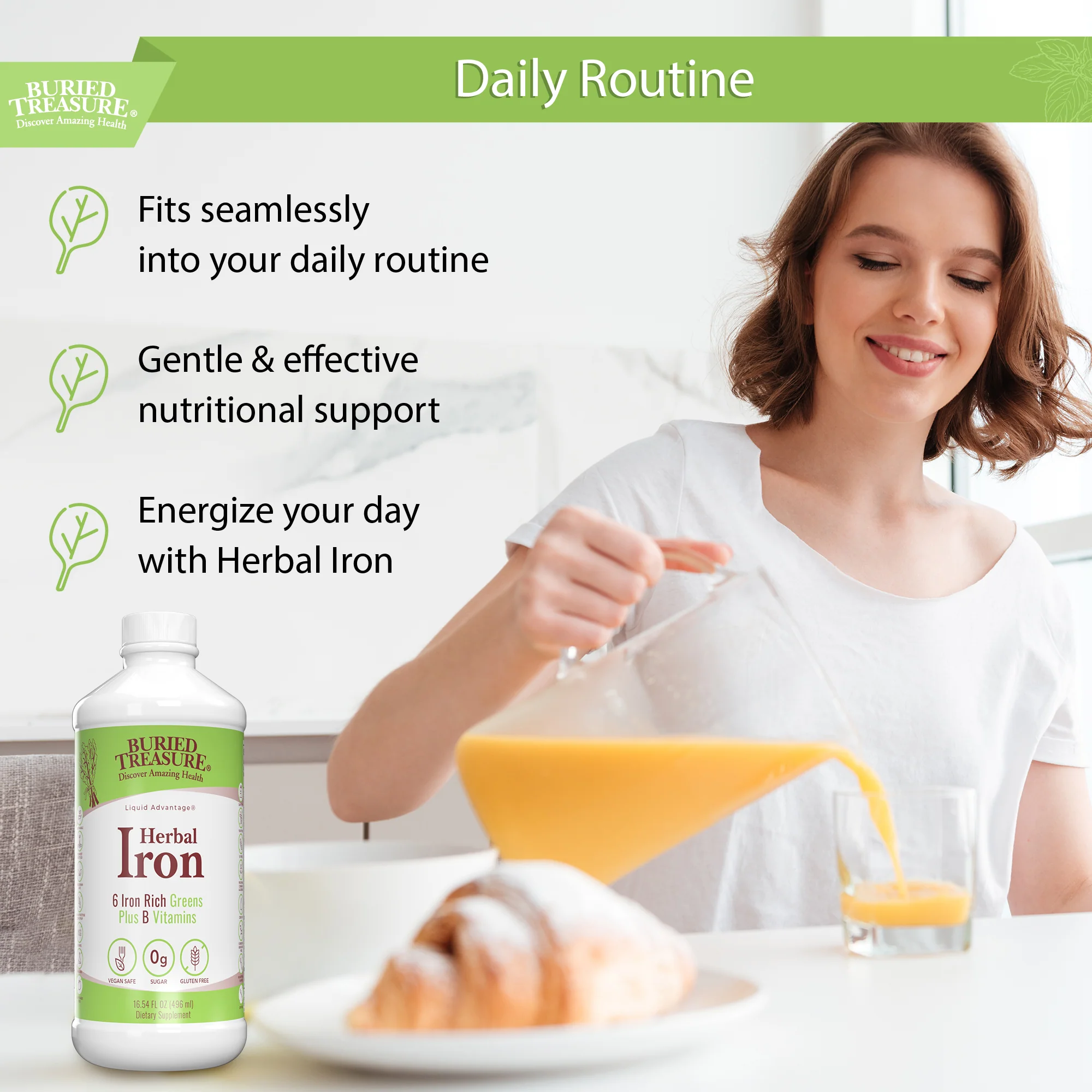 Herbal Iron – Liquid Iron Supplement with Vitamins & Herbs, 16 oz (48 Servings) - Image 7