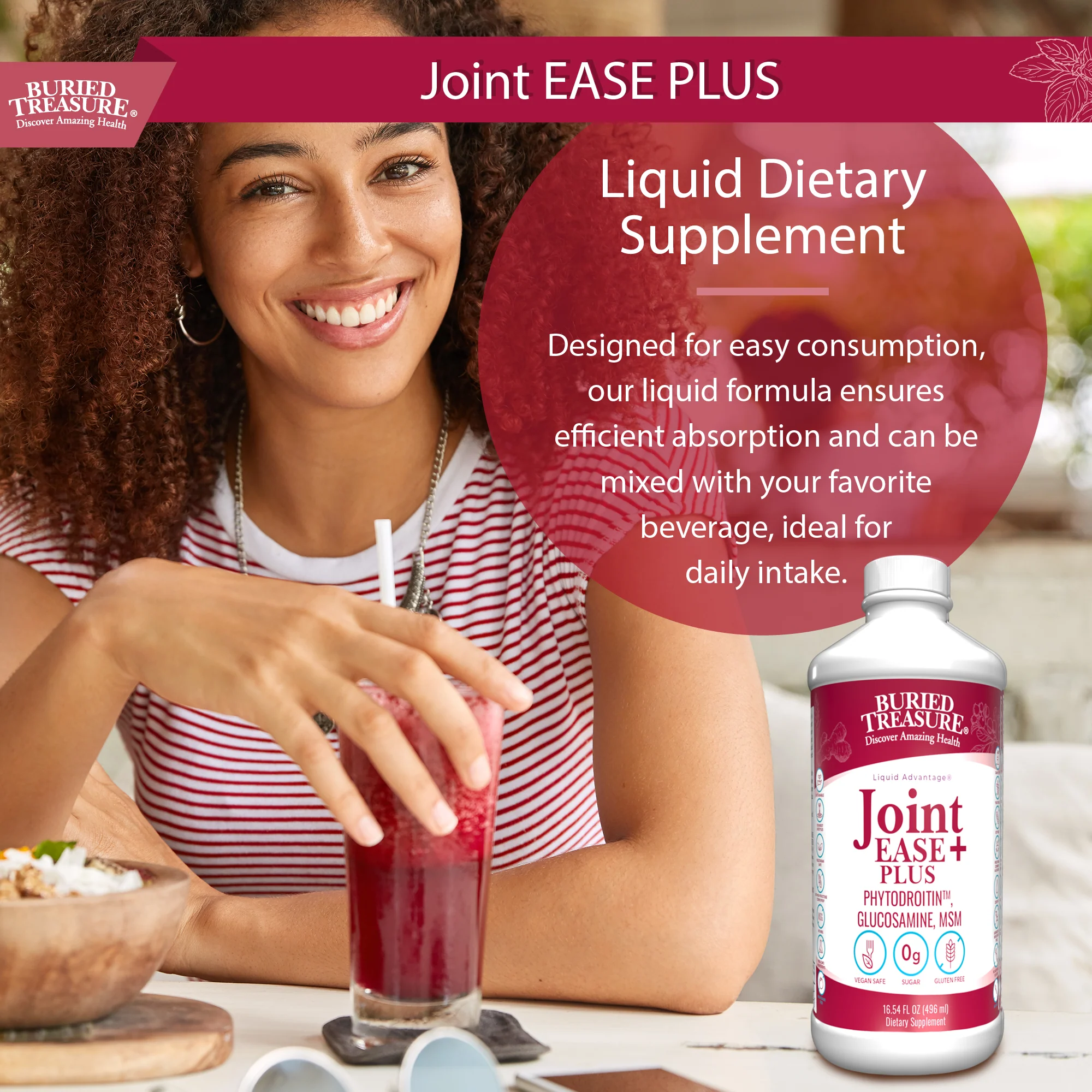Joint Ease Plus – with Glucosamine, Chondroitin, MSM, and Turmeric, 16 fl oz - Image 4