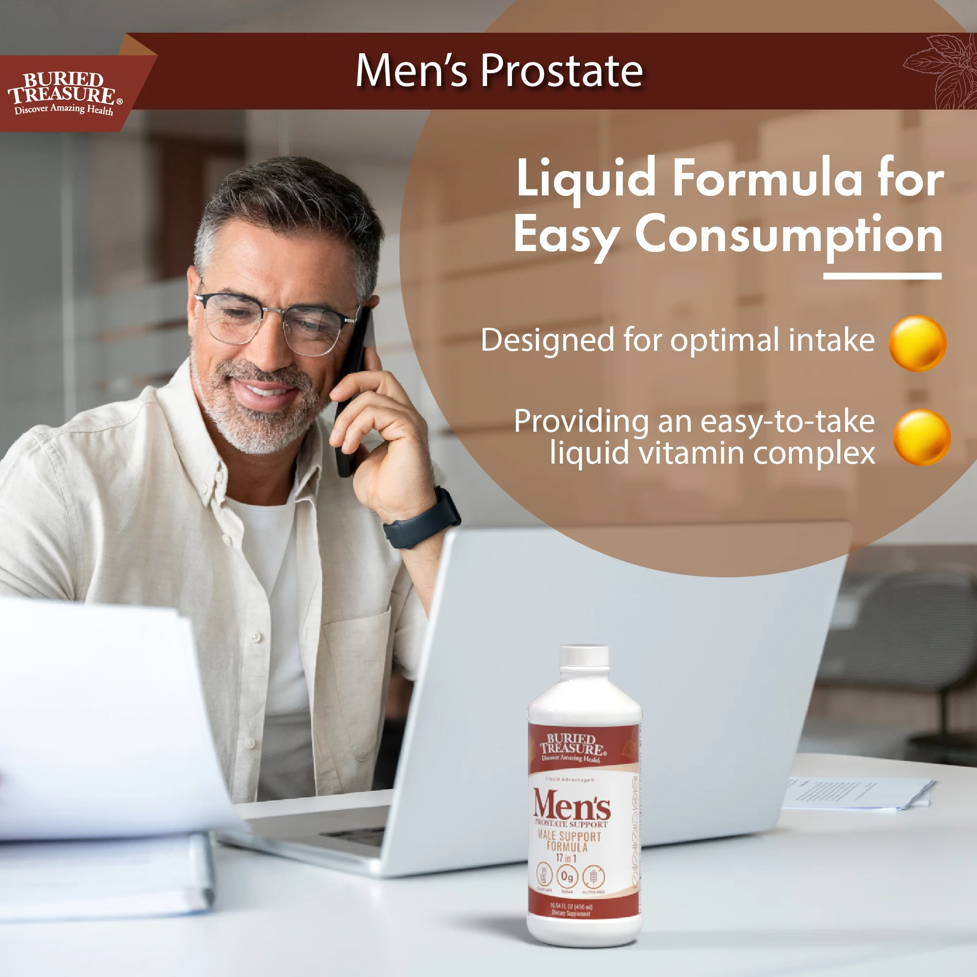 Men’s Prostate Formula – Liquid Blend with Saw Palmetto, Stinging Nettle, Pygeum, Selenium, and Zinc – Non-GMO, Gluten-Free, 16 fl oz - Image 4